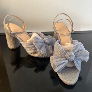 Loeffler Randall Camellia Knot Ankle-Strap Heels baby blue